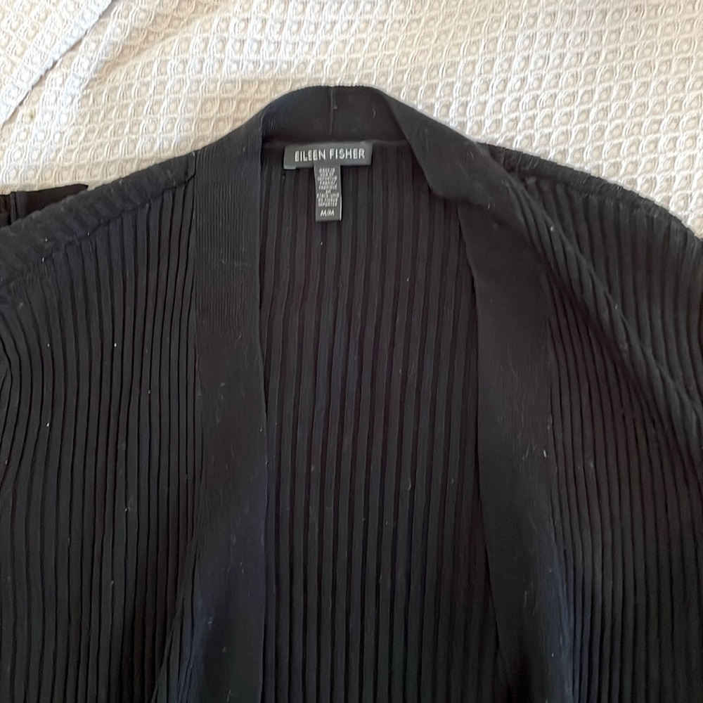 Eileen Fisher, ribbed cardigan, mid thigh length, 33 inches long. Worn once…